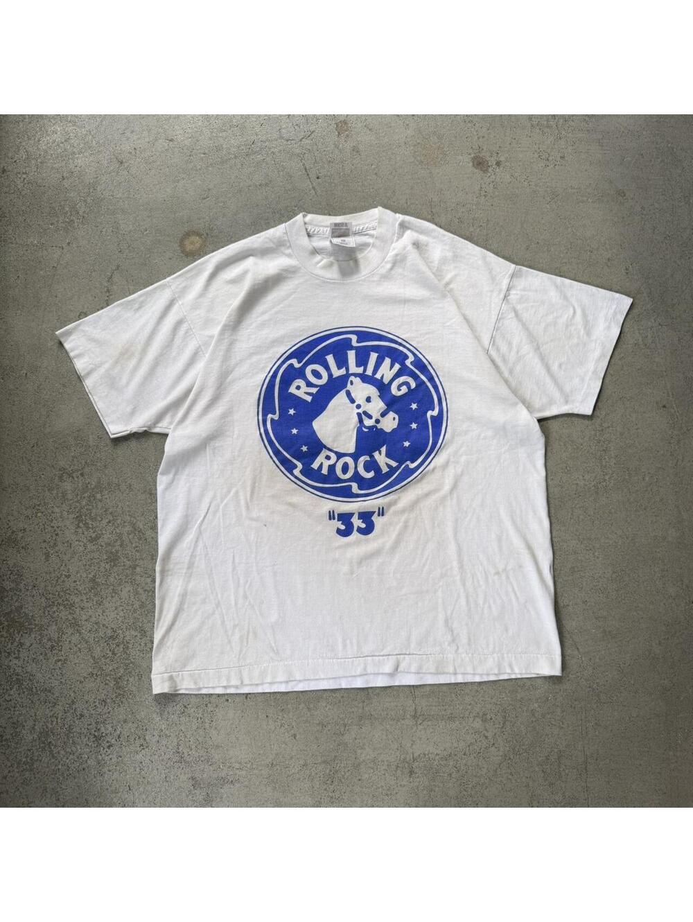 90s Vintage Rolling Rock Beer “33” Graphic T-Shirt